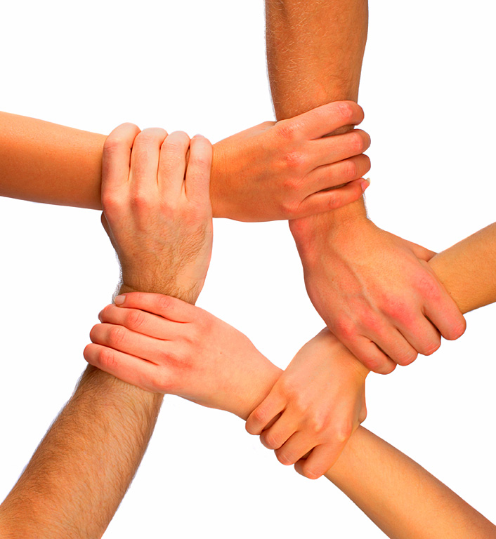 Human making huddle